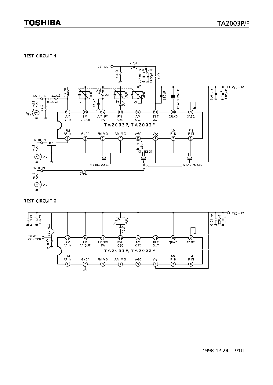 > ta2003f am/fm, audio single chip receiver, pdso16 pdf资料下载