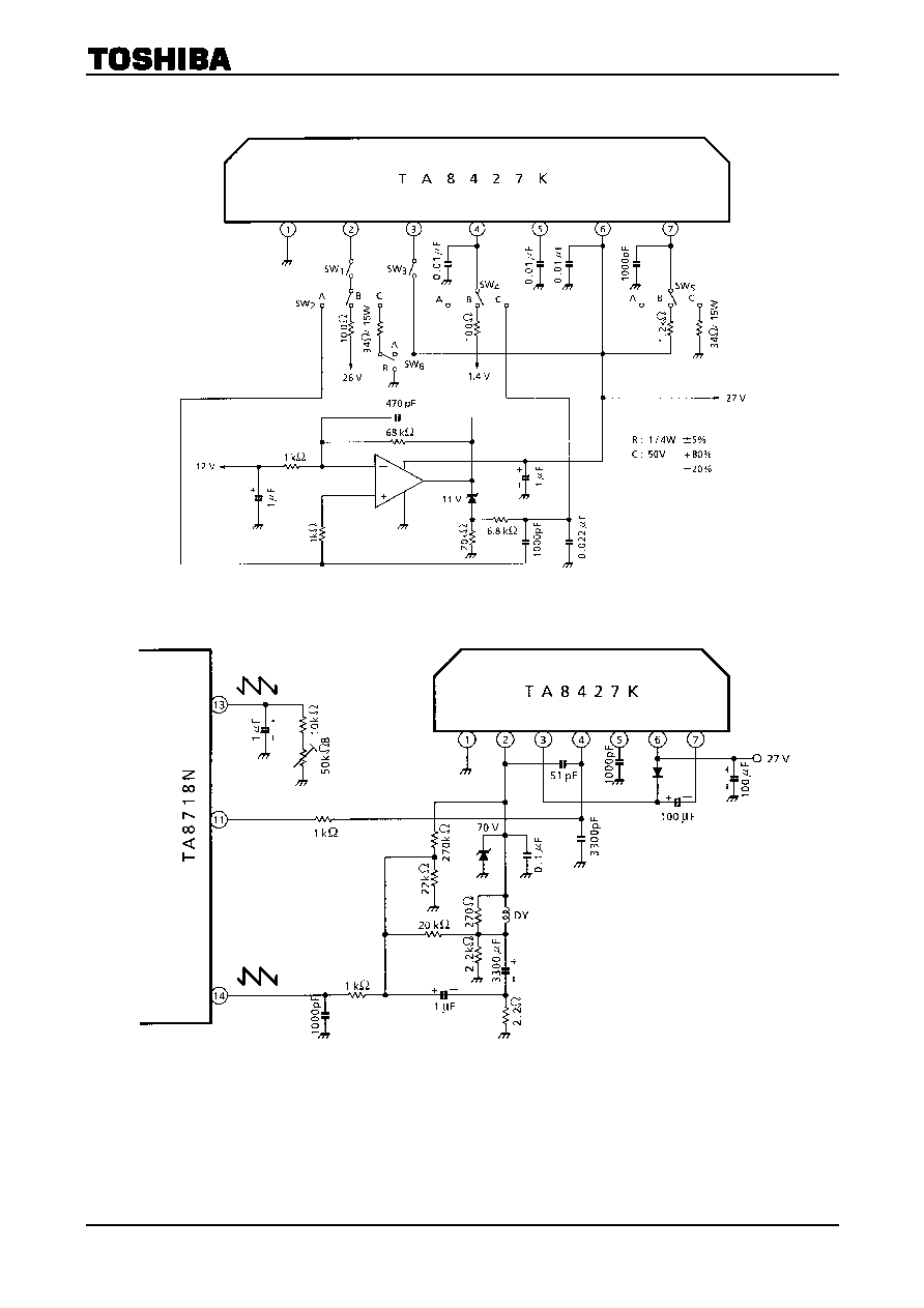 > ta8427k vertical deflection ic, psfm7 pdf资料下载