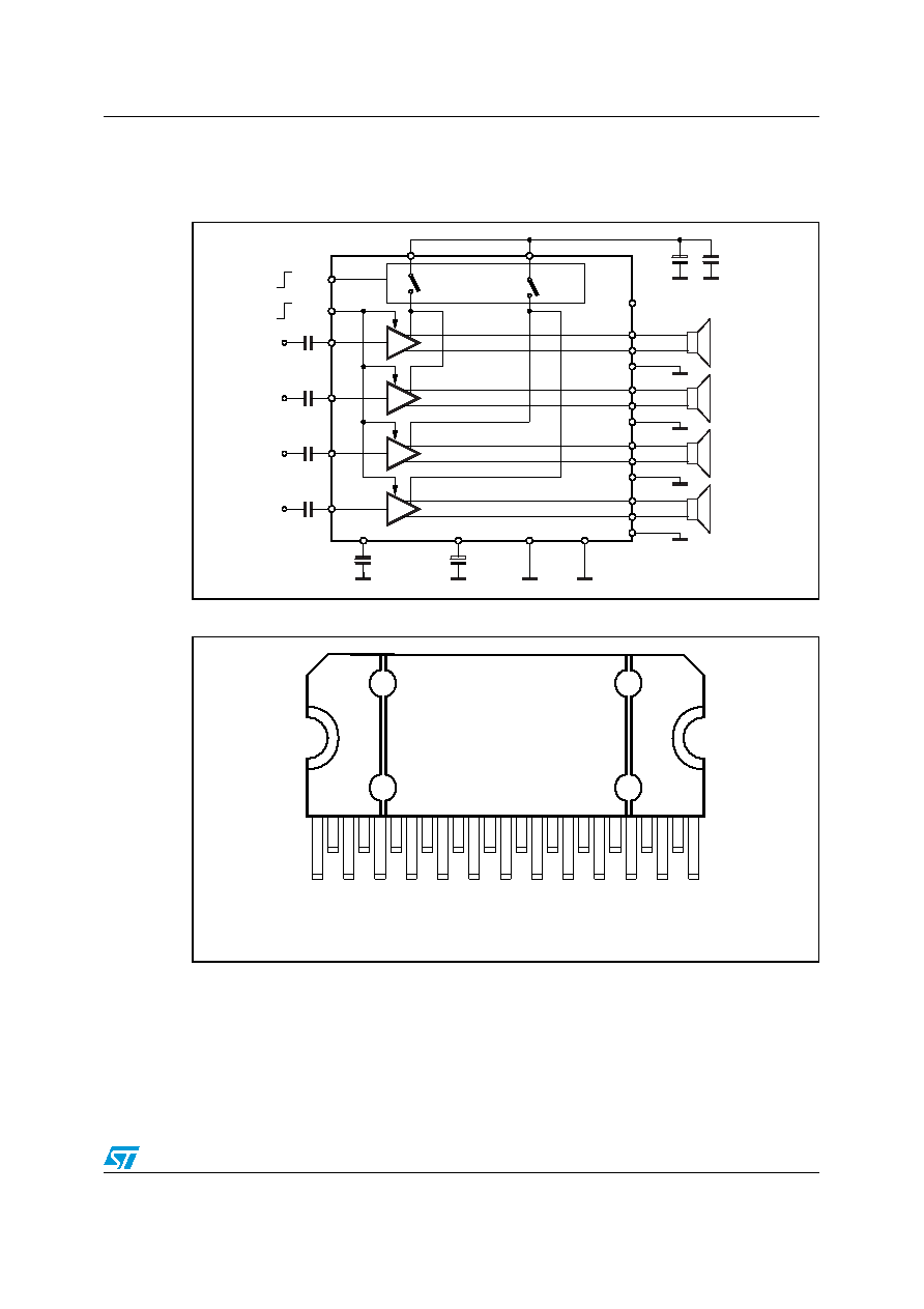 > tda7385 (stmicroelectronics) 35 w, 4 channel, audio amplifier