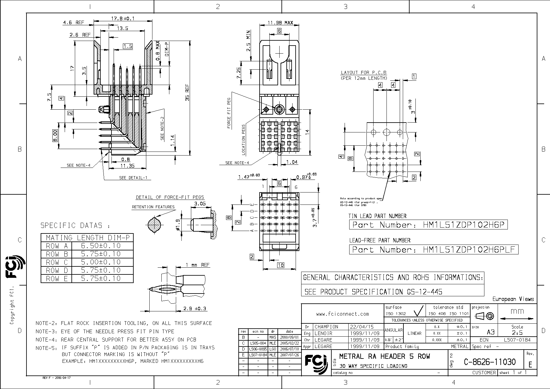 > hm1l51zdp102h6p 30 contact(s), male, right angle two part