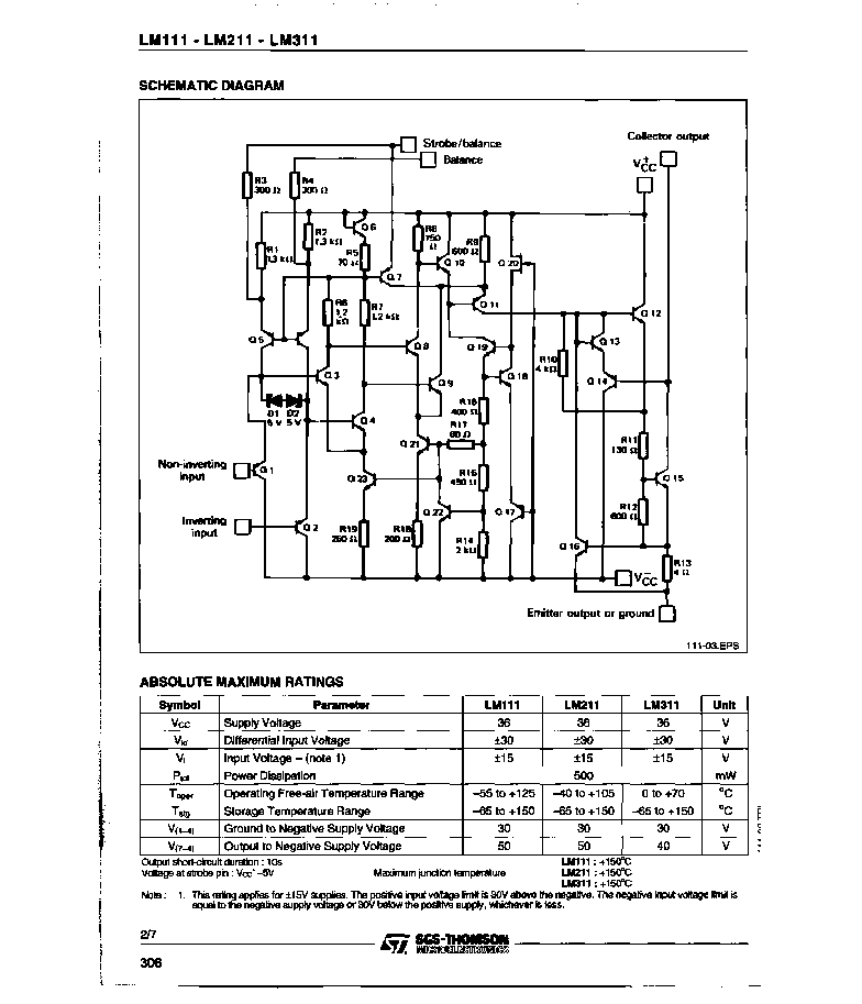 > lm311j (stmicroelectronics) comparator, 10000 uv offset-max