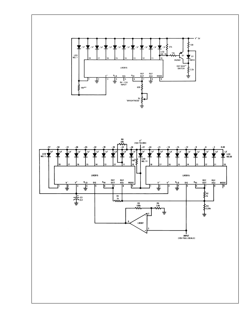 > lm3915n (national semiconductor corp) dot/bar display driver