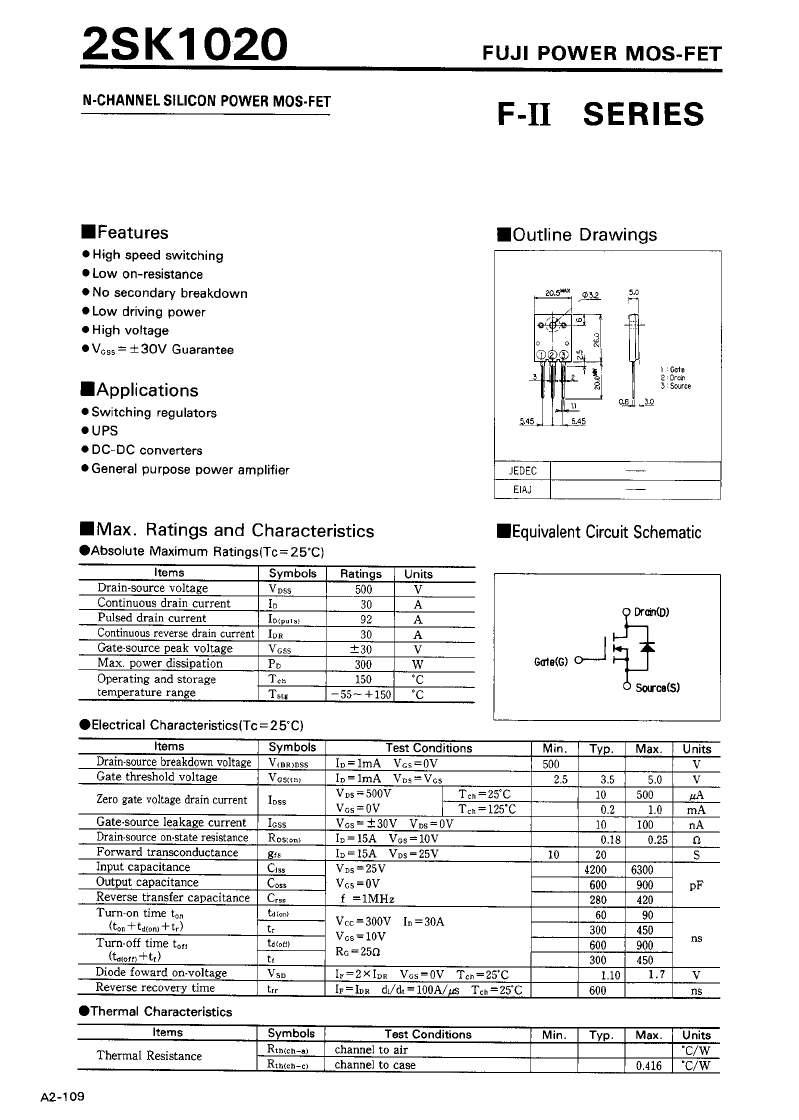 2sk1020 pdf资料下载(1/4 页)n-channel silicon