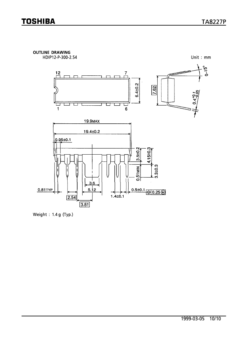 > ta8227p (toshiba corporation) low frequency power amplifier