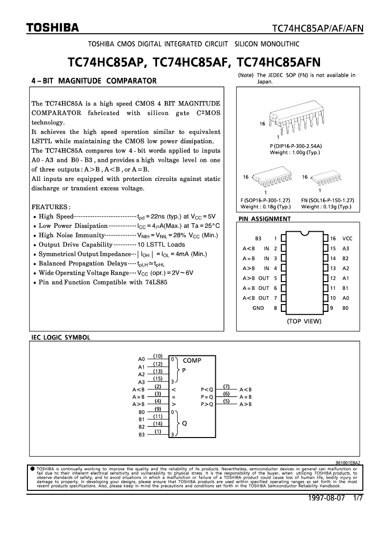 f)  制造商:toshiba america electronic components 功能描述:ic, 74