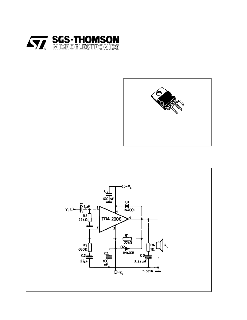 > tda2006h (意法半导体) 12w audio amplifier pdf资料下载  tda2006