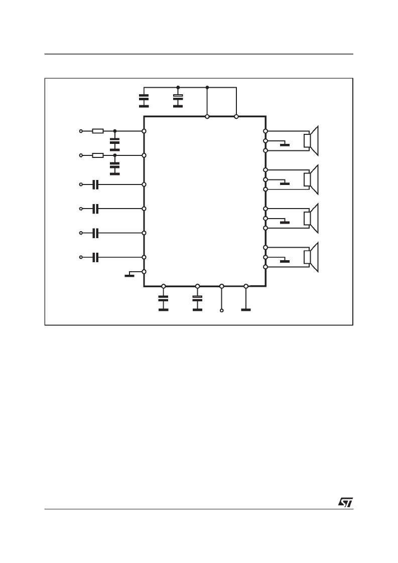 > tda7385 (意法半导体) 4 x 30w quad bridge car radio amplifier