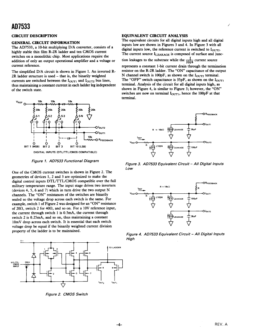 > ad7533jn (intersil corp) 8-bit, multiplying d/a converters pdf