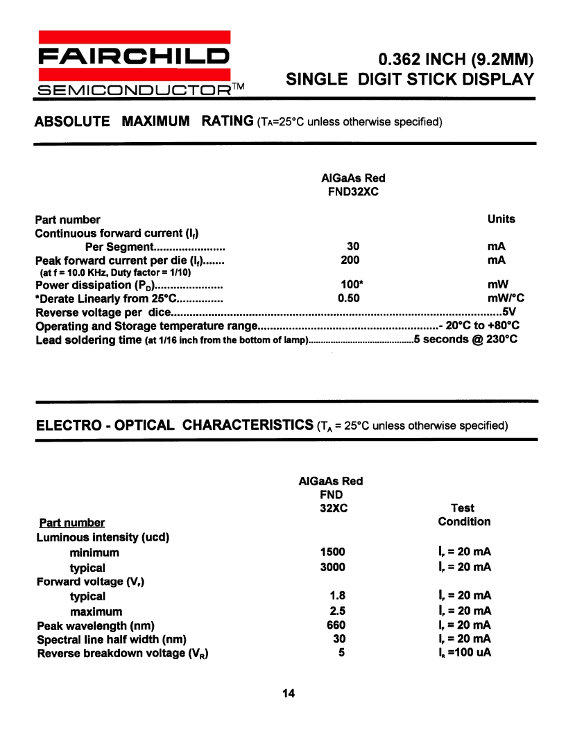 > fnd327c (fairchild semiconductor corp) single digit stick