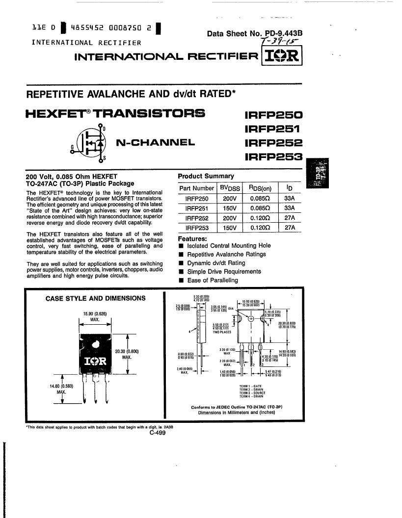 > irfp250 (international rectifier) n-channel(hexfet transistors