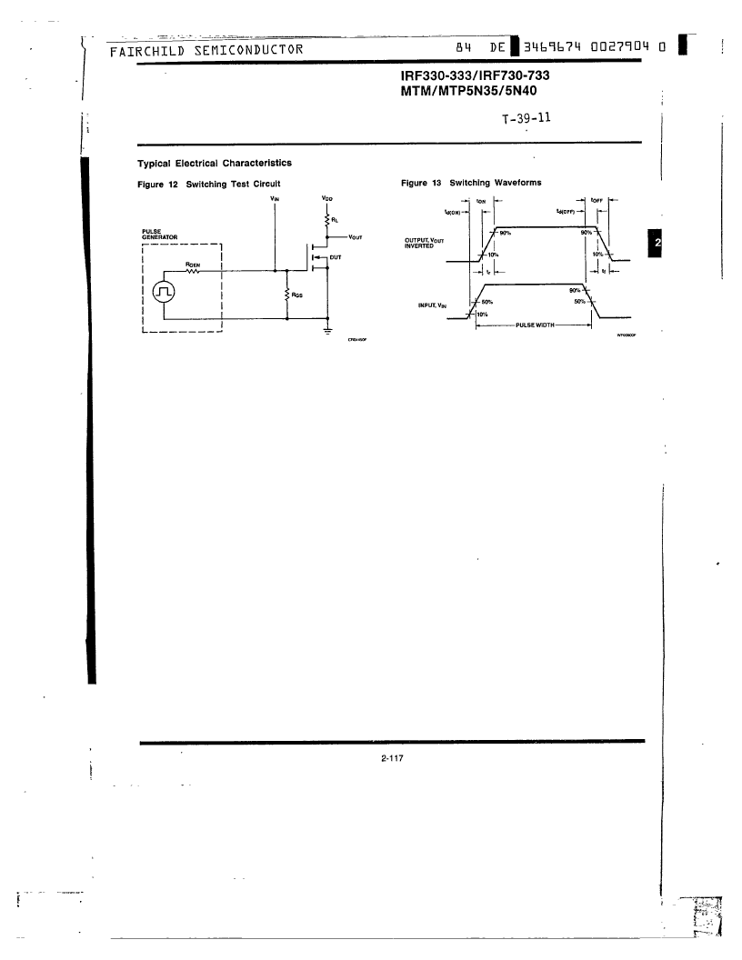 > irf733 (fairchild semiconductor corporation) n-channel power