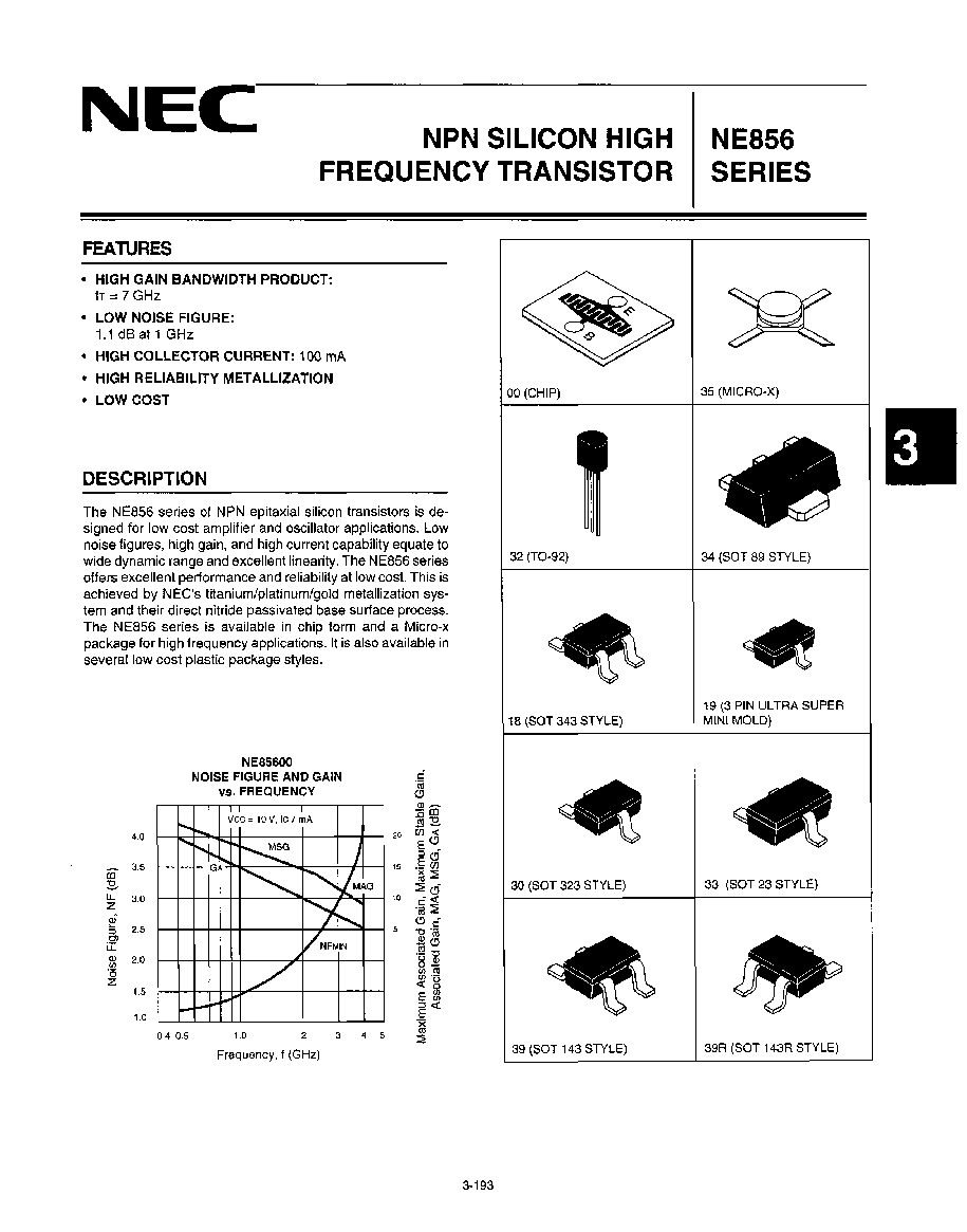 > 2sc3355 uhf band, si, npn, rf small signal transistor, to-92