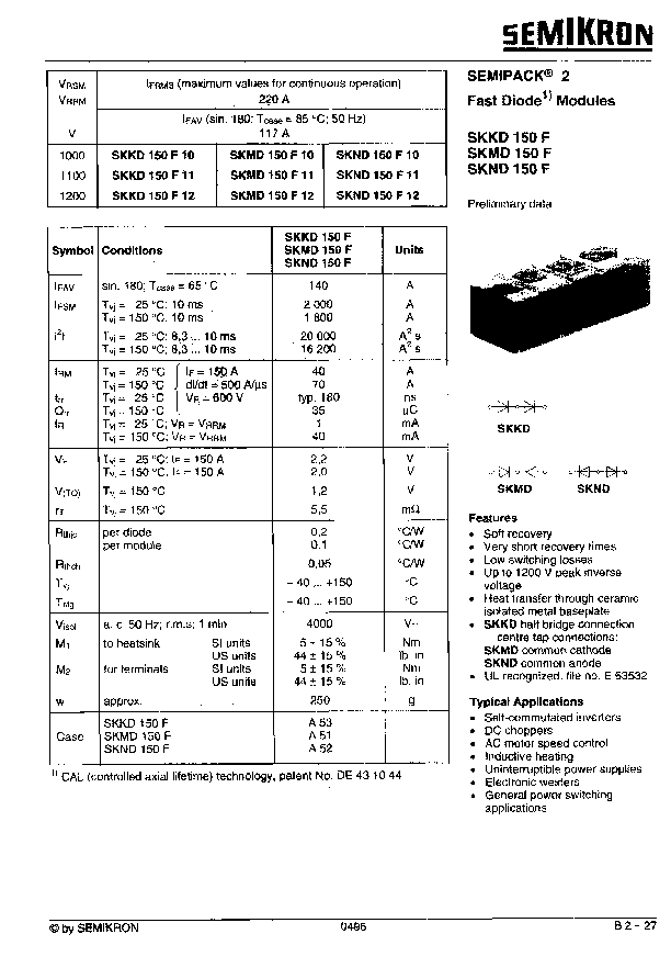 Skmd F Pdf A V Silicon Rectifier Diode